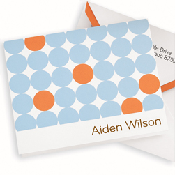 Orange and Blue Polka Dot Note