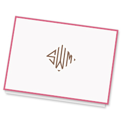Diamond Monogram Bordered Note