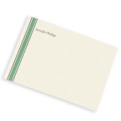 Mint and Brown Stately Striped Card