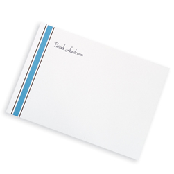 Sky Blue and Brown Stately Striped Card