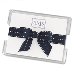 Stitched Monogram Agenda Set with Holder
