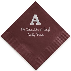 Alphabet  Foil-Pressed Napkin