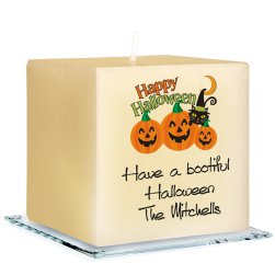 Happy Halloween Personalized Candle - Printed Raised Ink