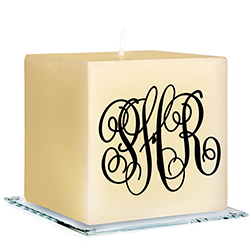 Classic Monogram Personalized Candle - Engraved