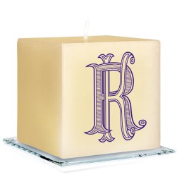 Unity Two Letter Monogram Personalized Candle - Printed Raised Ink