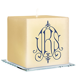 Whitlock Monogram Personalized Candle - Engraved