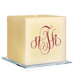 Elise Monogram Personalized Candle - Printed Raised Ink