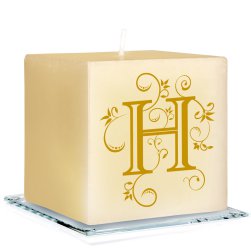 Flourishing Meadow Initial Personalized Candle - Printed Raised Ink