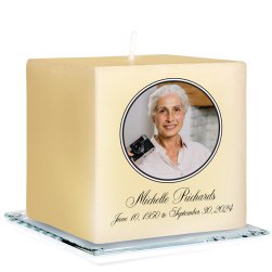 Photo Memorial Personalized Candle - Printed Raised Ink