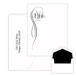 Fiona Monogram Card - Raised Ink