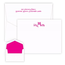 Sand Monogram Card - Raised Ink