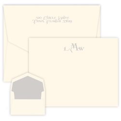 Sand Monogram Apex Card - Raised Ink