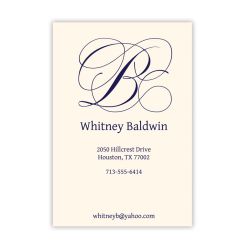 Flourish Calling Card - Raised Ink
