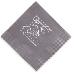 Granada Monogram Foil-Pressed Napkin