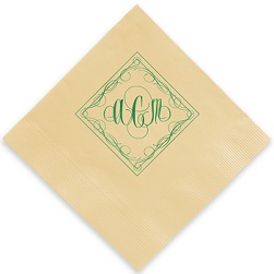 Oxford Monogram Foil-Pressed Napkin