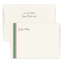 Mint and Brown Stately Striped Card