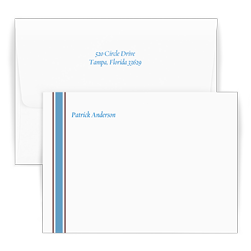 Sky Blue and Brown Stately Striped Card