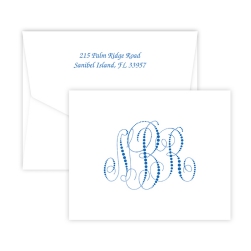 Pearl String Monogram Note - Digital Print - Fairfax Stationery