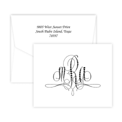 Pearls of Paris Monogram Note - Digital Print - Fairfax Stationery