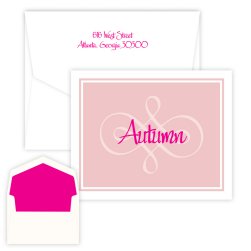 Pink Scroll Delicate Folding Note - Digital Print