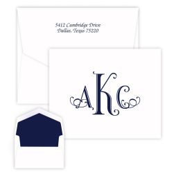 Wheaton Monogram Note - Raised Ink