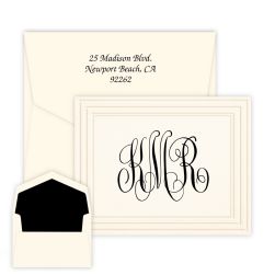 Classic Frame Monogram Note - Raised Ink