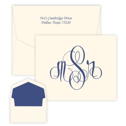 Elise Monogram Note - Raised Ink