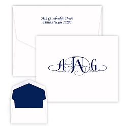 Roma Monogram Note - Raised Ink