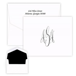 Cursive Monogram Note - Raised Ink