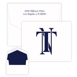 Harmony Two Letter Monogram Note - Raised Ink