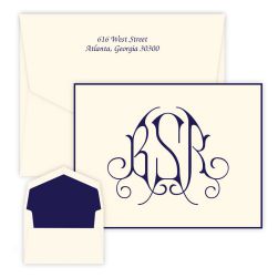 Victoria Monogram Oversized Note - Raised Ink