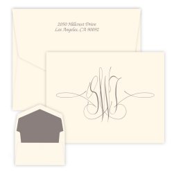 Virginia Monogram Oversized Note - Raised Ink