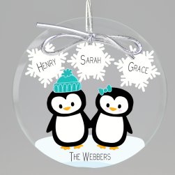 Penguin Love Keepsake Printed Ornament 