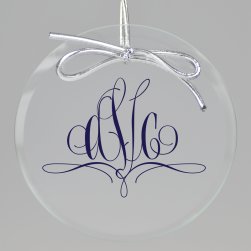 Paris Monogram Printed Ornament - Circle