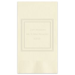 Silver Leaf Framed Guest Towel - Embossed