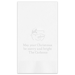 Yuletide Guest Towel - Embossed