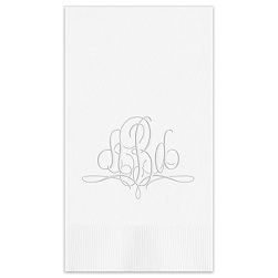 Paris Monogram Guest Towel - Embossed