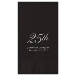 25th Wedding Anniversary Guest Towel - Foil-Pressed