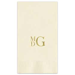 Stacked Monogram Guest Towel - Foil-Pressed