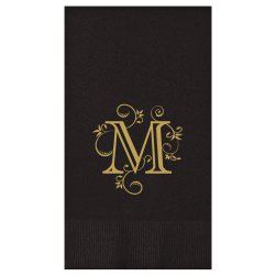 Flourishing Meadow Initial Guest Towel - Foil-Pressed