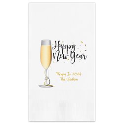 Toast To The New Year Guest Towel - Printed