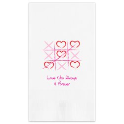 Valentine Tic Tac Toe Guest Towel - Printed