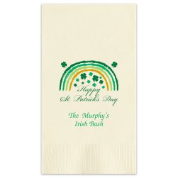 St Patricks Day Rainbow Guest Towel - Printed