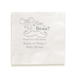 Bow or Beau Baby Napkin - Foil-Pressed
