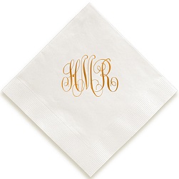 Delavan Monogram Napkin - Foil-Pressed