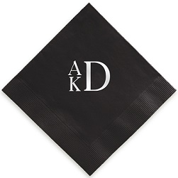 Stacked Monogram Napkin - Foil-Pressed