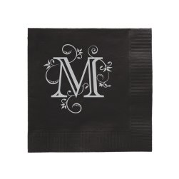 Flourishing Meadow Initial Napkin - Foil-Pressed