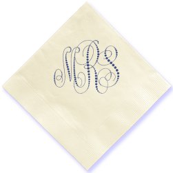 Pearl String Monogram Napkin - Printed