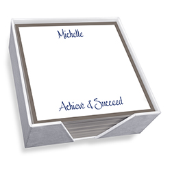 Highland Memo Square with Border - White with holder