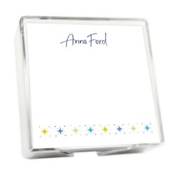 Starry Night Memo Square - White with holder